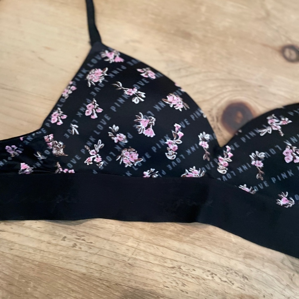 Victoria’s Secret PINK floral silky bra bralette dainty cottagecore feminine 32A - Picture 7 of 8